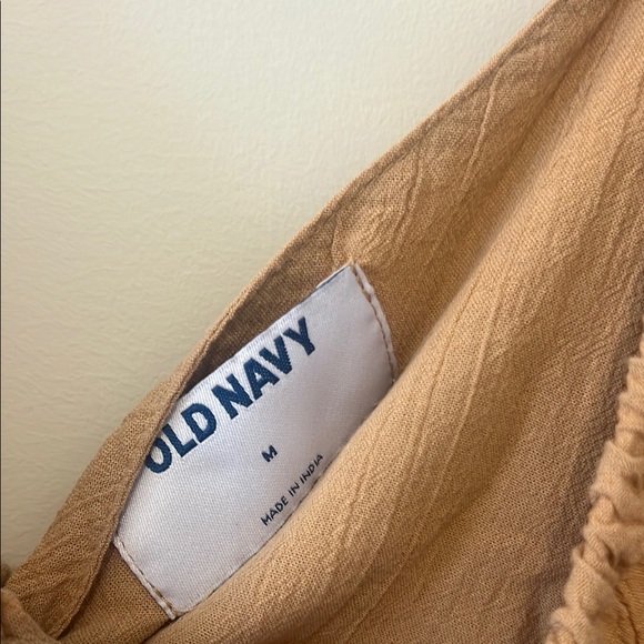 Old Navy Tan Linen Open Back Dress Sz M - Picture 8 of 9